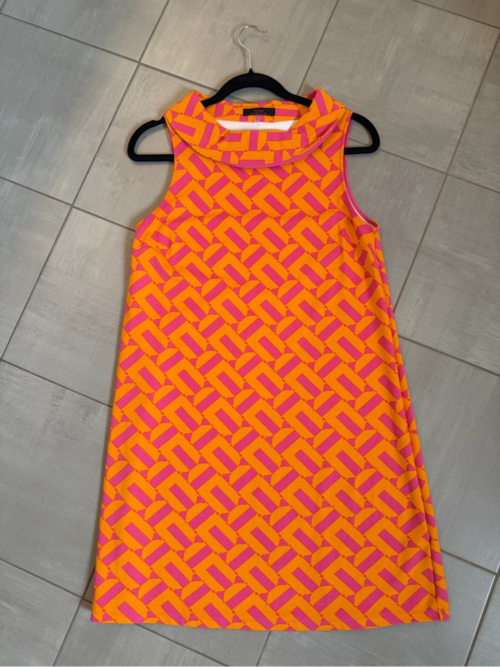 Trina Turk Pink and Orange Geometric Dress